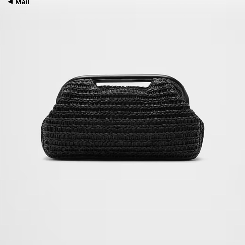 Banana Republic New Black Woven Top-Handle Clutch - brand new this season !